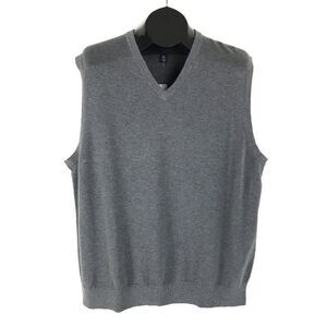 NEW Lands' End Fine Gauge Supima Cotton Sweater Vest Men's XL Gray Knit Casual